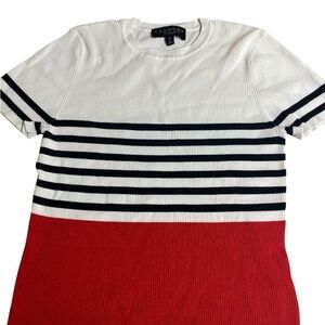 Laundry by Shelli Segal Striped Red and White Top Women Size M